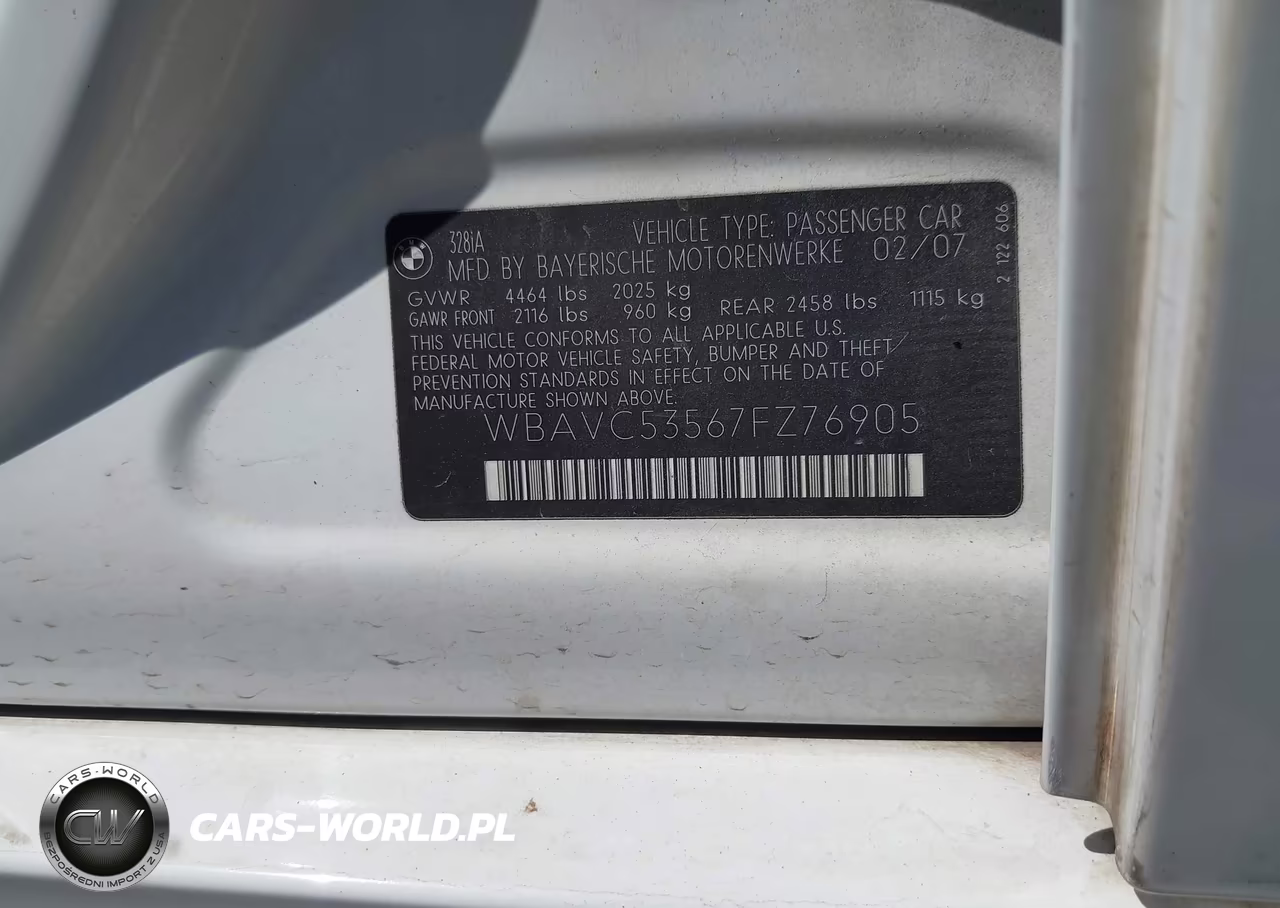 2007 BMW 328I VIN:WBAVC53567FZ76905 - 9