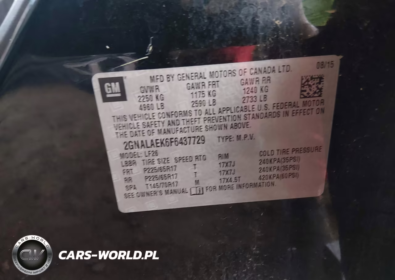 2015 Chevrolet Equinox Ls VIN:2GNALAEK6F6437729 - 9