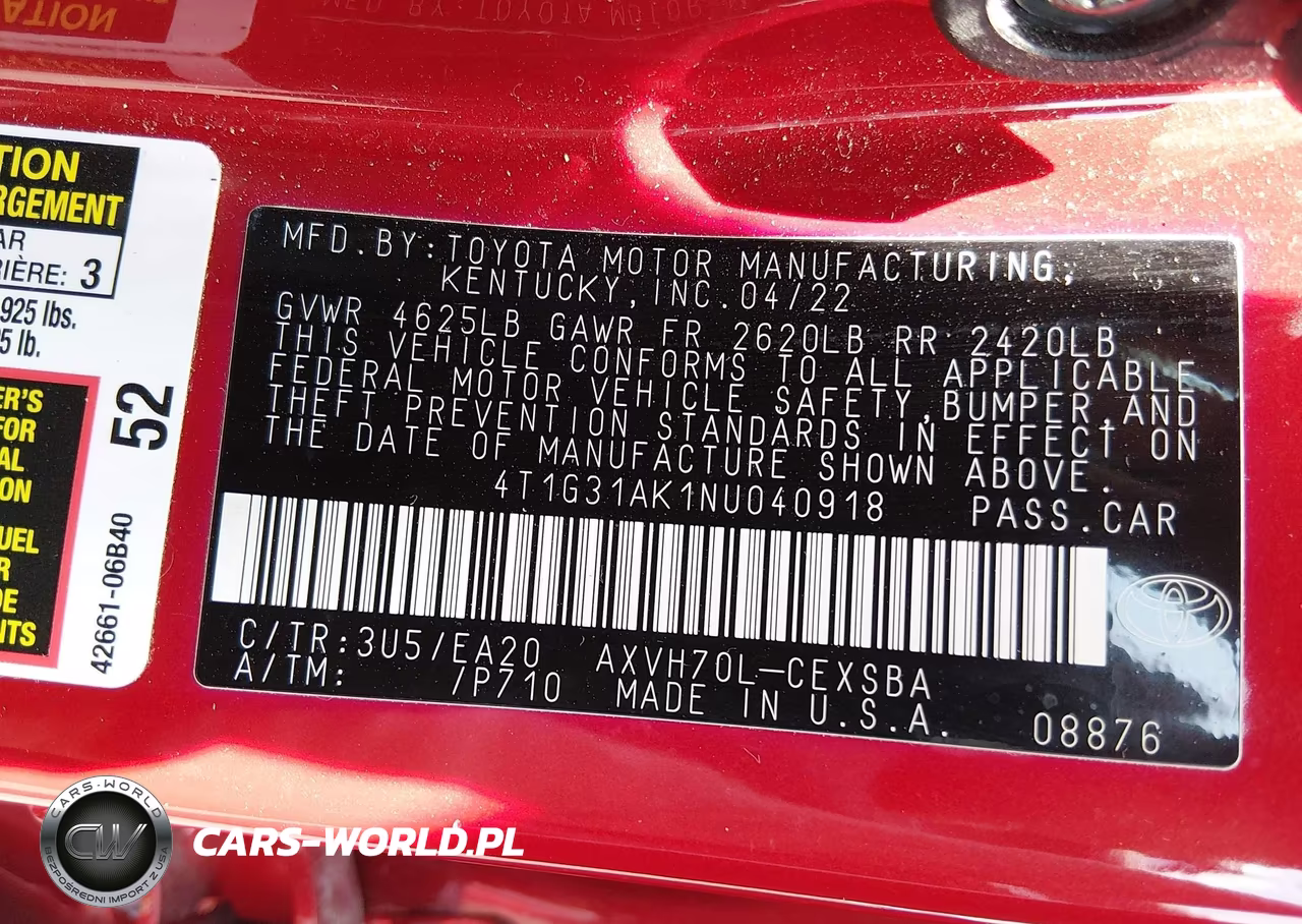 2022 Toyota Camry Se Hybrid VIN:4T1G31AK1NU040918 - 9
