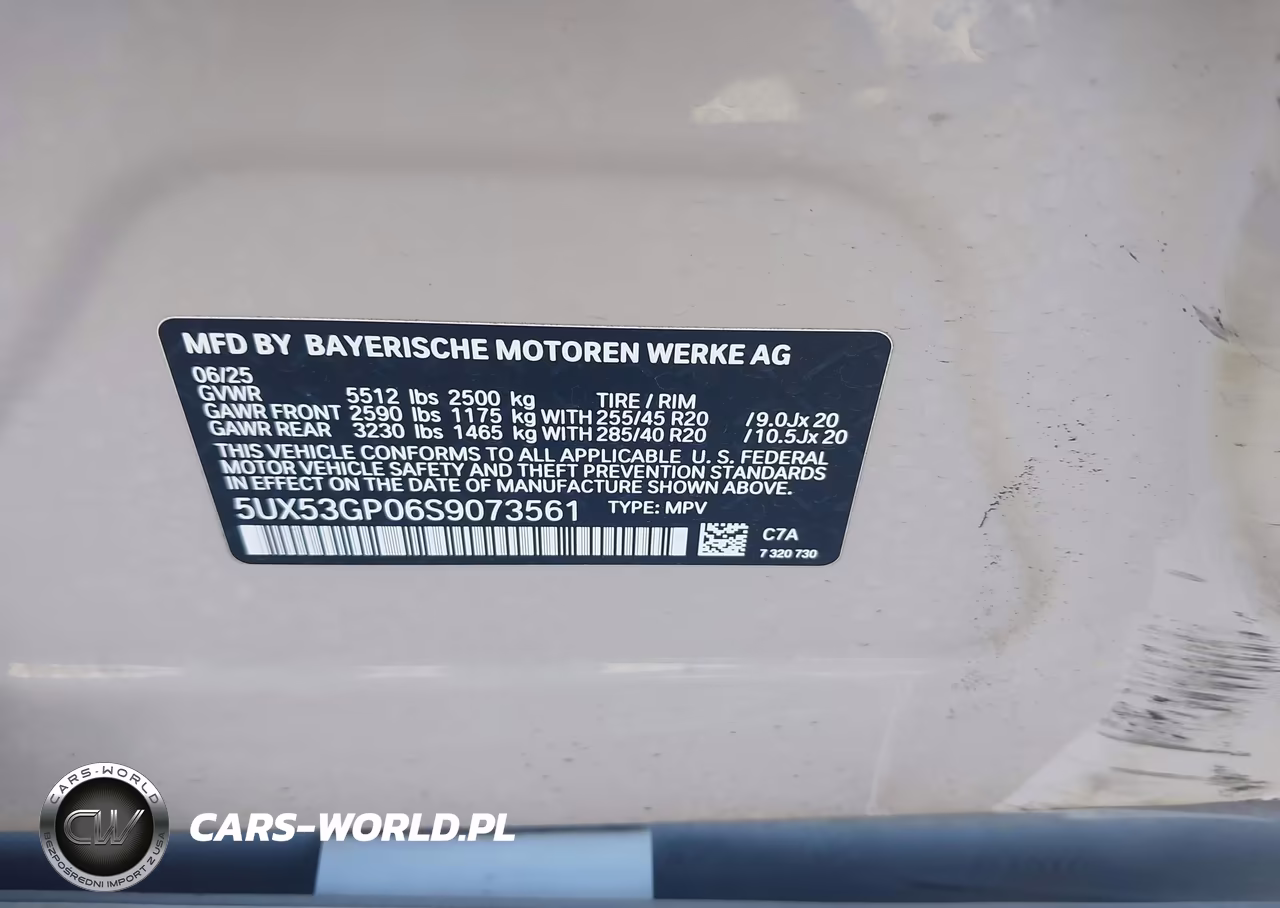 2025 BMW X3 30 xDrive VIN:5UX53GP06S9073561 - 9