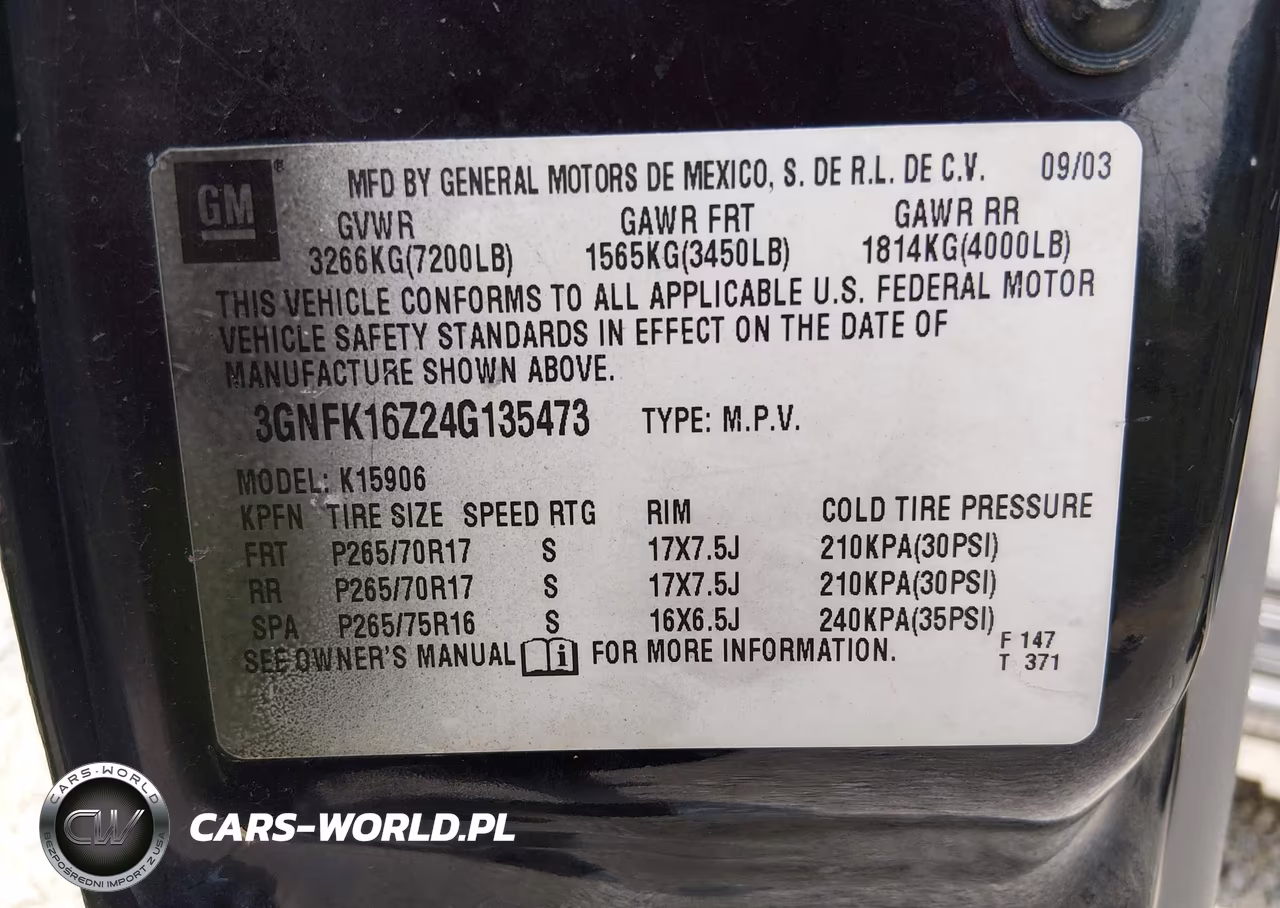 2004 Chevrolet Suburban 1500 Z71 VIN:3GNFK16Z24G135473 - 9
