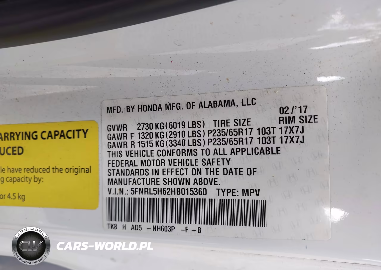 2017 Honda Odyssey Ex-L VIN:5FNRL5H62HB015360 - 9