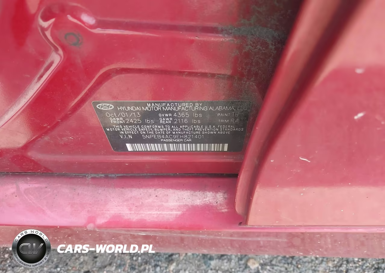 2014 Hyundai Sonata Gls VIN:5NPEB4AC9EH821401 - 9