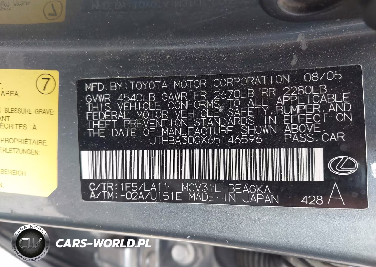 2006 Lexus Es 330 VIN:JTHBA30GX65146596 - 9