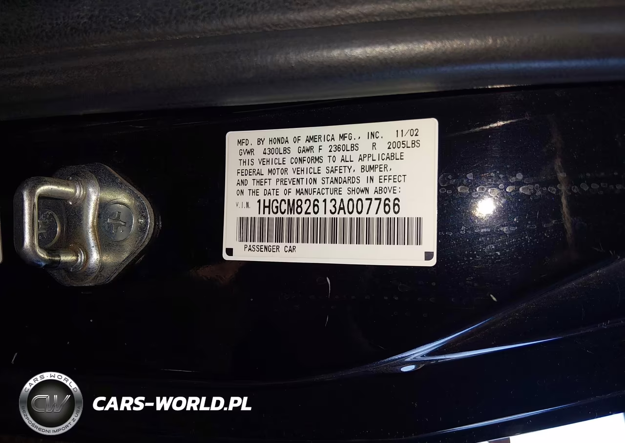 2003 Honda Accord Cpe Ex VIN:1HGCM82613A007766 - 9