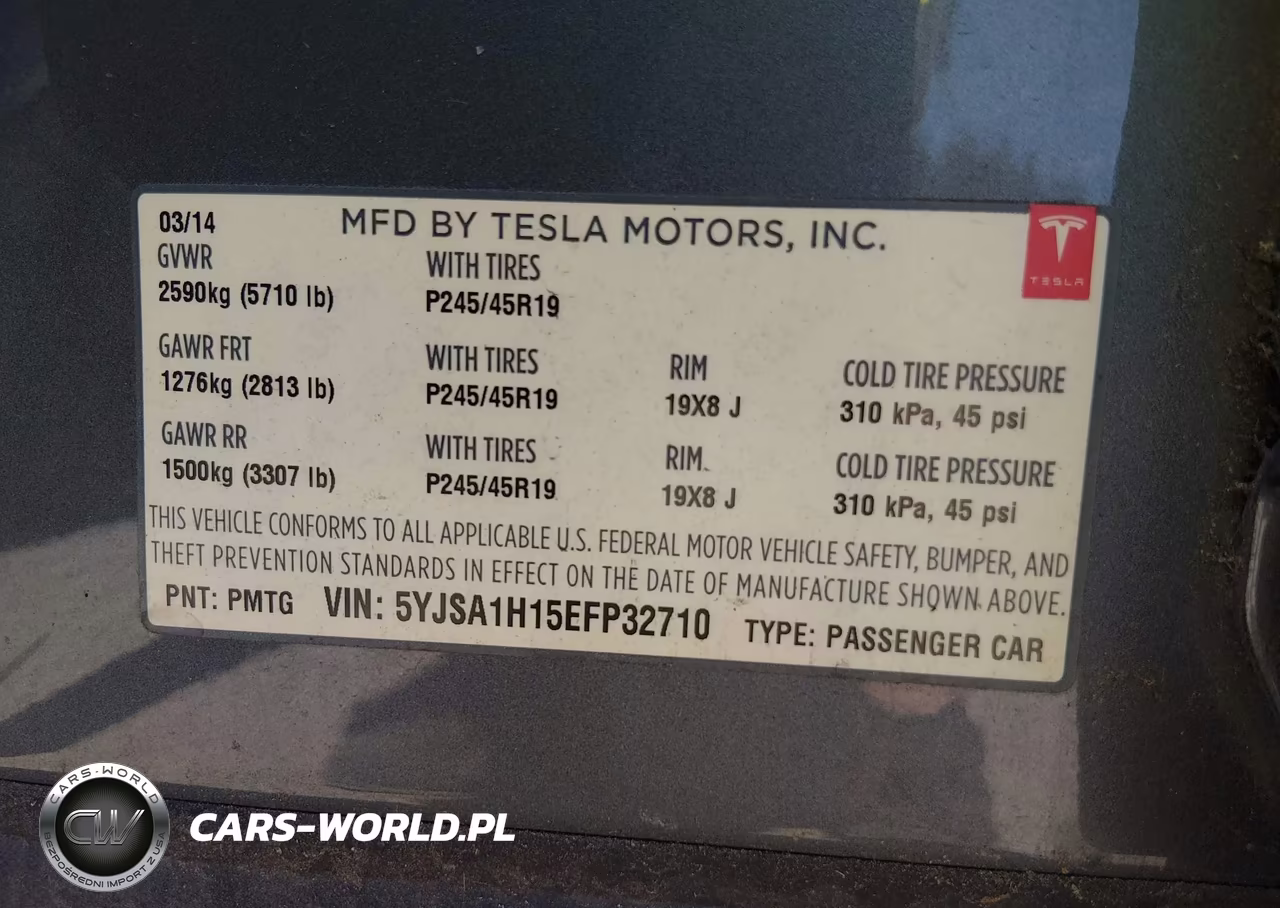 2014 Tesla Model S P85 VIN:5YJSA1H15EFP32710 - 9