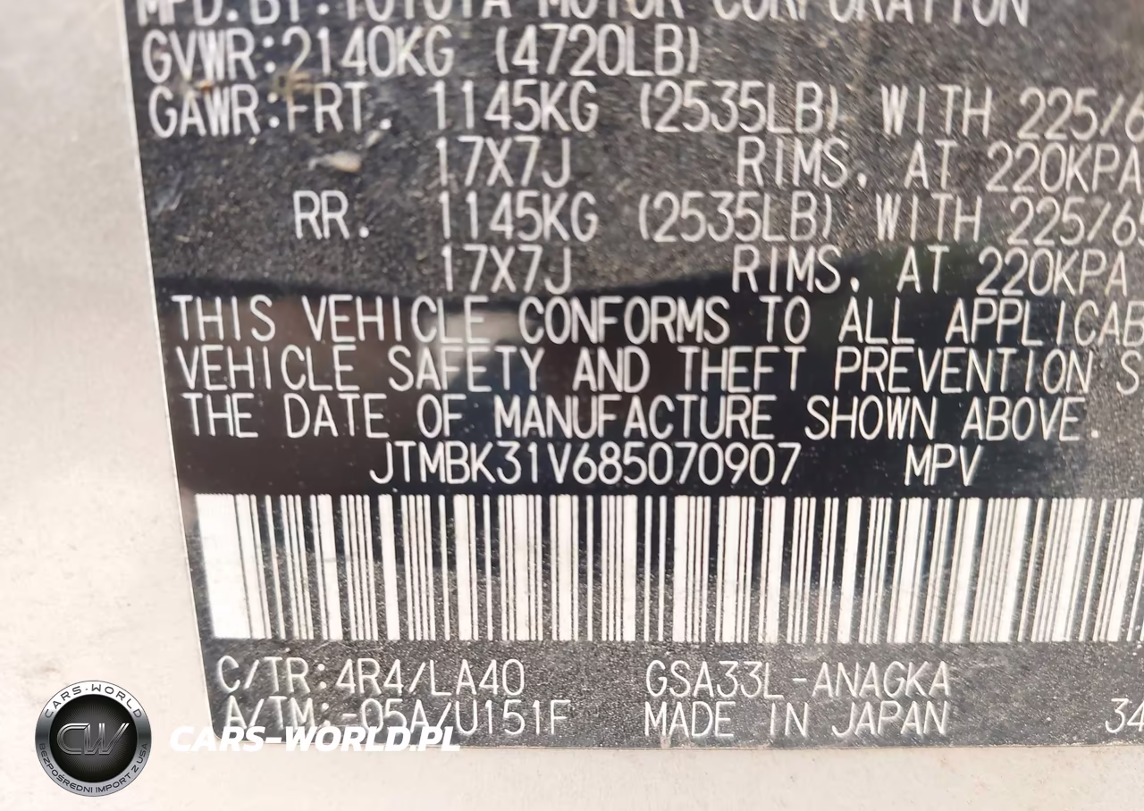 2008 Toyota Rav4 Ltd VIN:JTMBK31V685070907 - 9