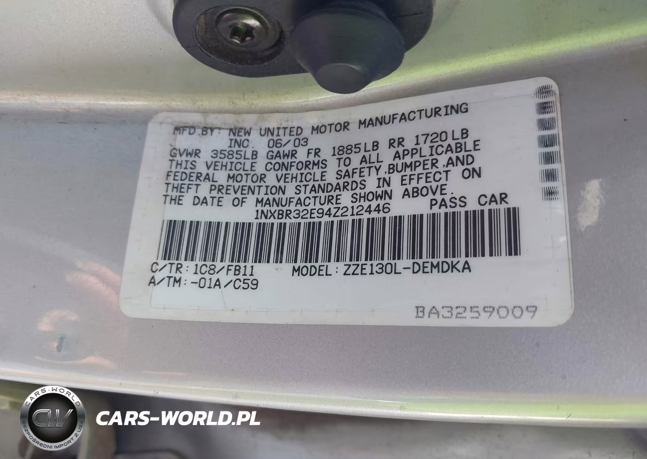 2004 Toyota Corolla Ce VIN:1NXBR32E94Z212446 - 9