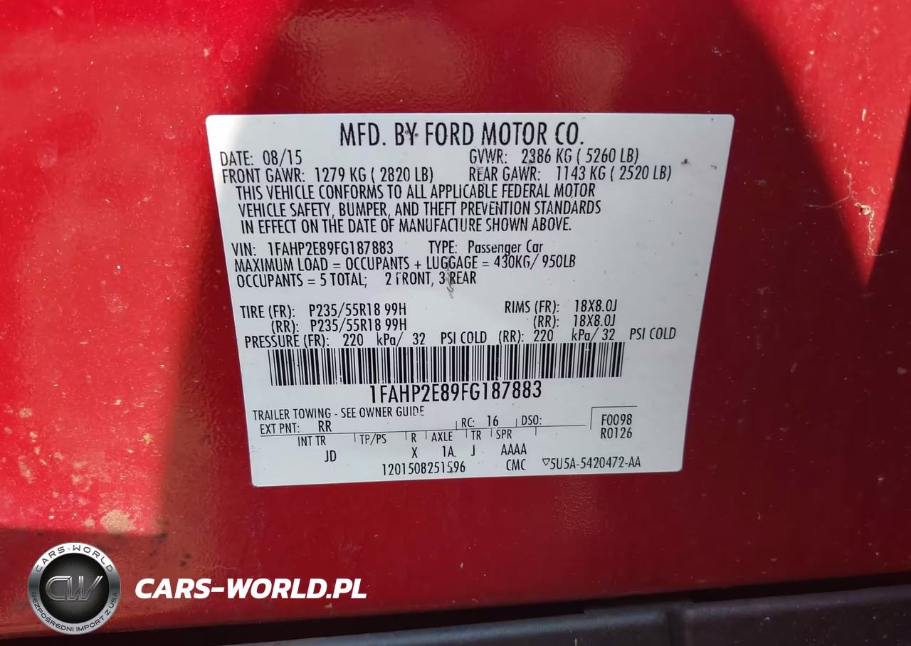 2015 Ford Taurus Sel VIN:1FAHP2E89FG187883 - 9