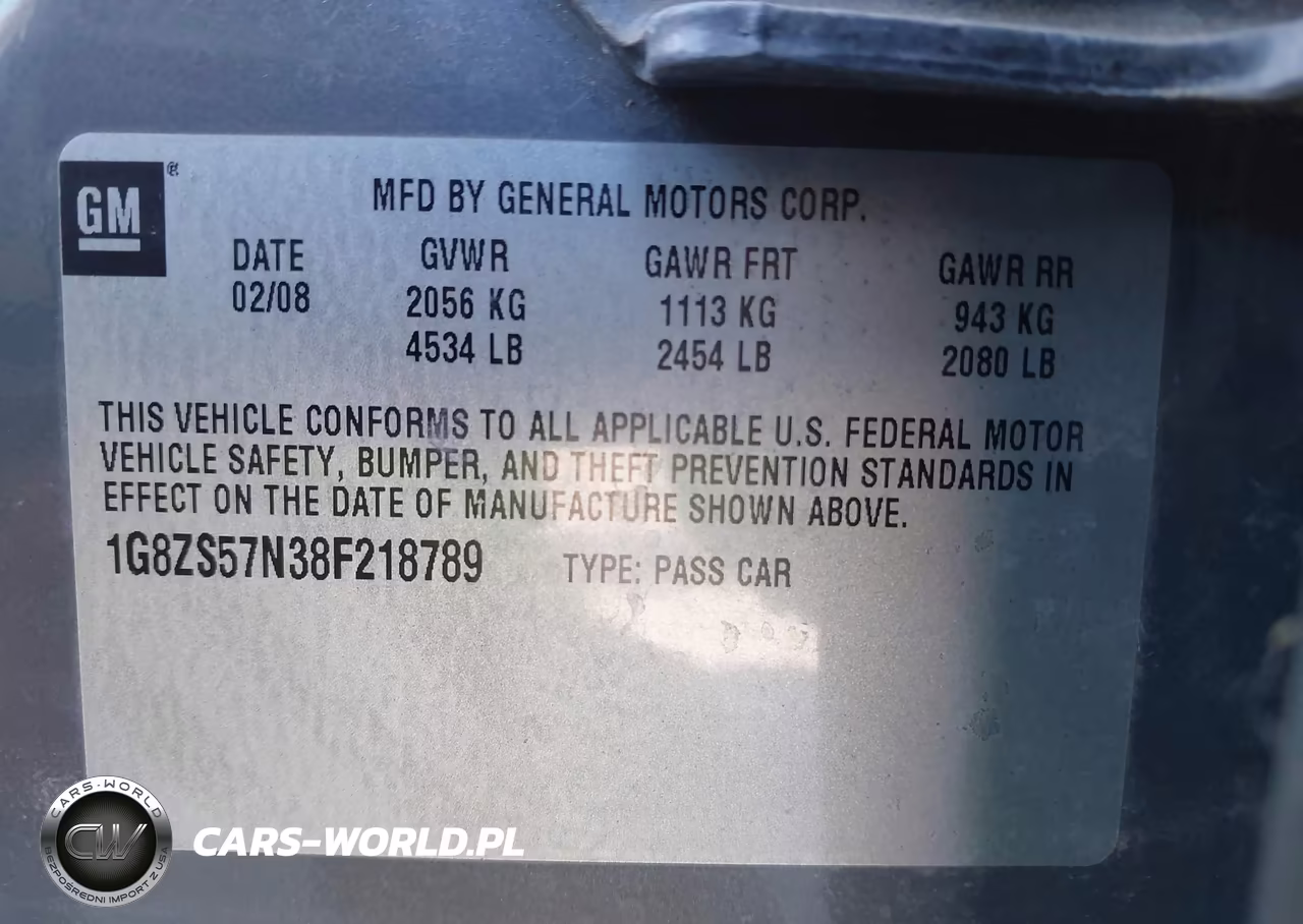 2008 Saturn Aura Xe VIN:1G8ZS57N38F218789 - 9