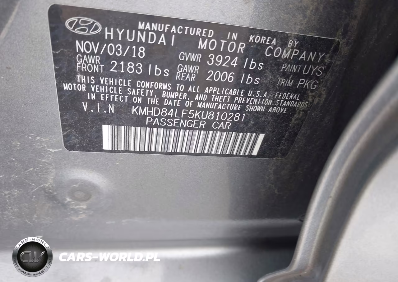 2019 Hyundai Elantra Sel VIN:KMHD84LF5KU810281 - 9