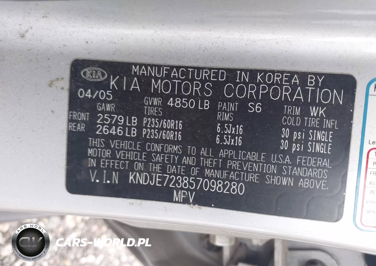 2005 Kia Sportage Ex V6-Lx V6 VIN:KNDJE723857098280 - 9