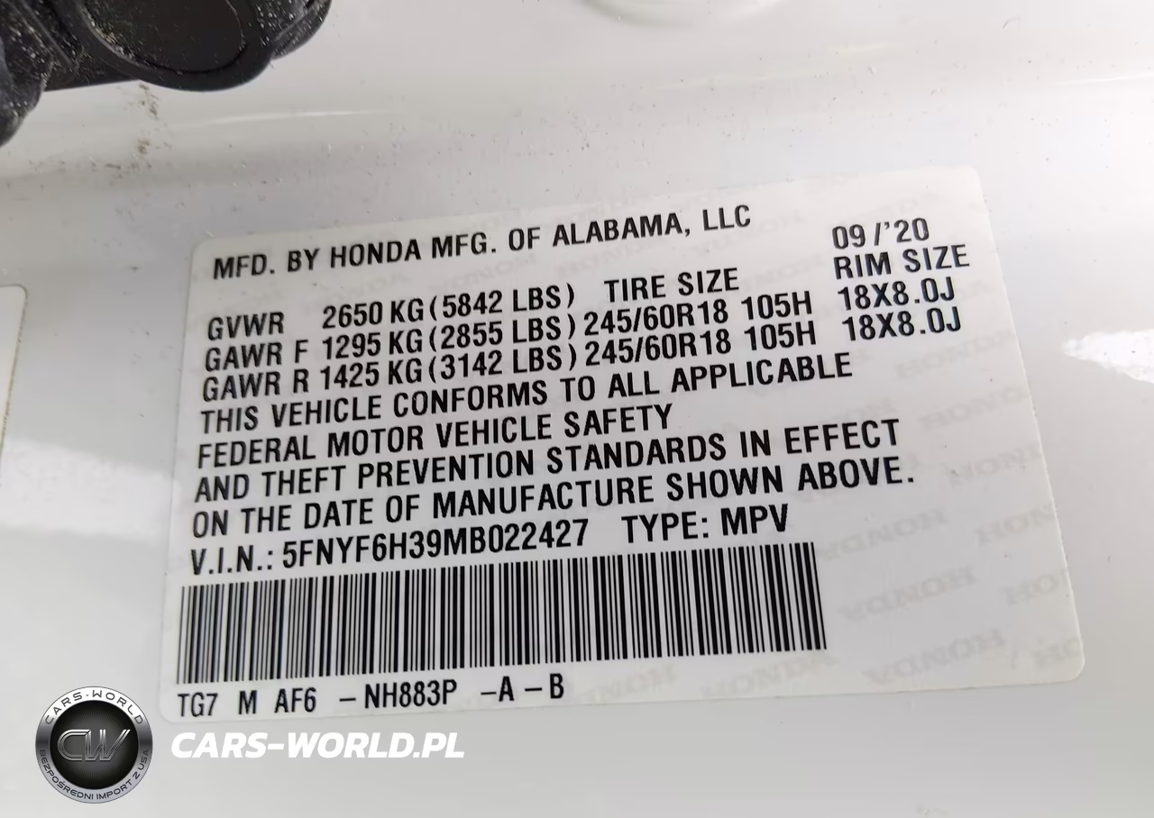 2021 Honda Pilot Awd Ex VIN:5FNYF6H39MB022427 - 9
