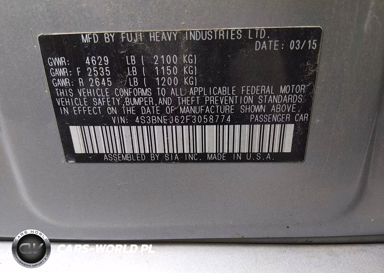 2015 Subaru Legacy 3.6R Limited VIN:4S3BNEJ62F3058774 - 9