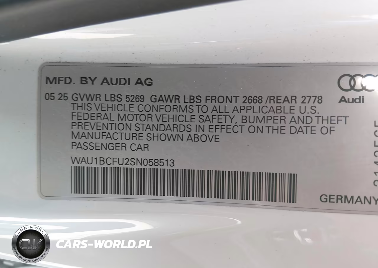 2025 Audi All-New A5 Premium Tfsi Quattro S Tronic VIN:WAU1BCFU2SN058513 - 9