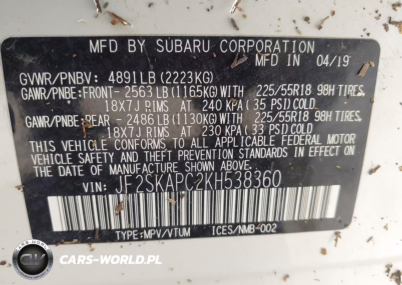 2019 Subaru Forester Sport VIN:JF2SKAPC2KH538360 - 9
