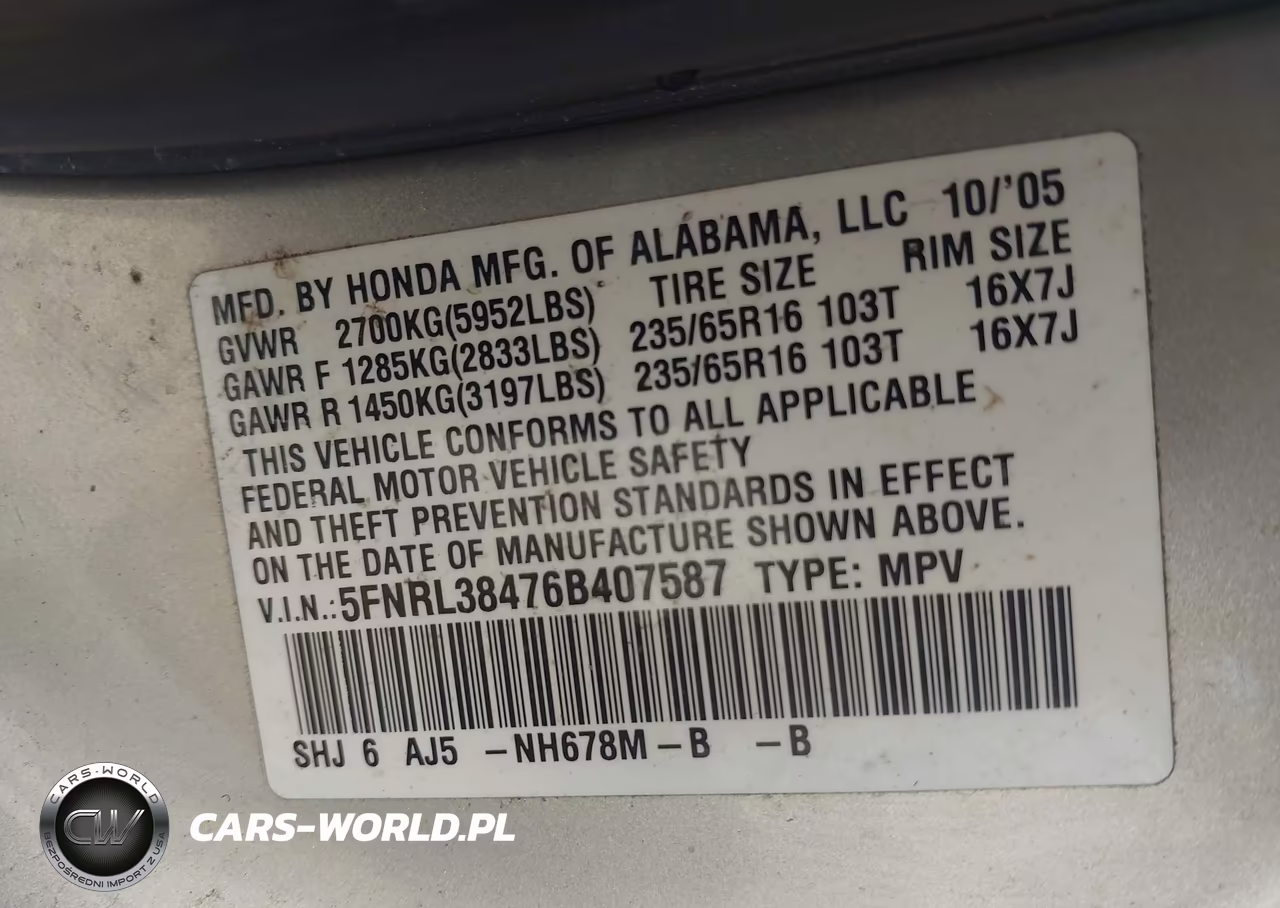 2006 Honda Odyssey Ex VIN:5FNRL38476B407587 - 8