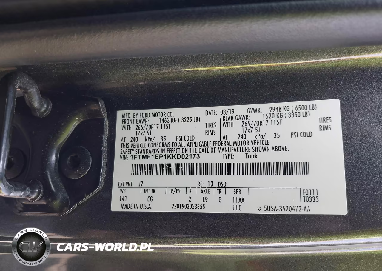 2019 Ford F-150 Xl VIN:1FTMF1EP1KKD02173 - 9