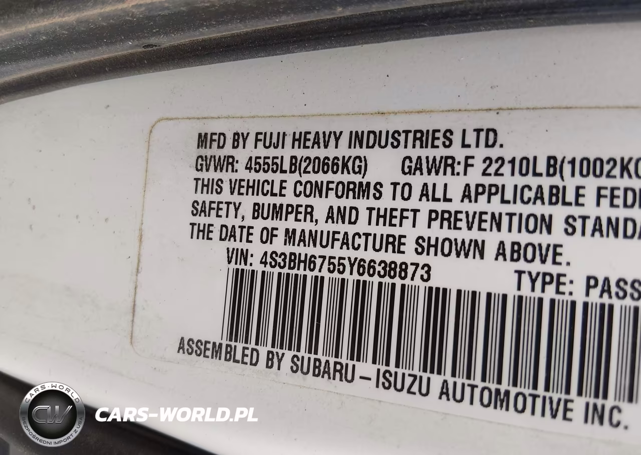 2000 Subaru Outback VIN:4S3BH6755Y6638873 - 9