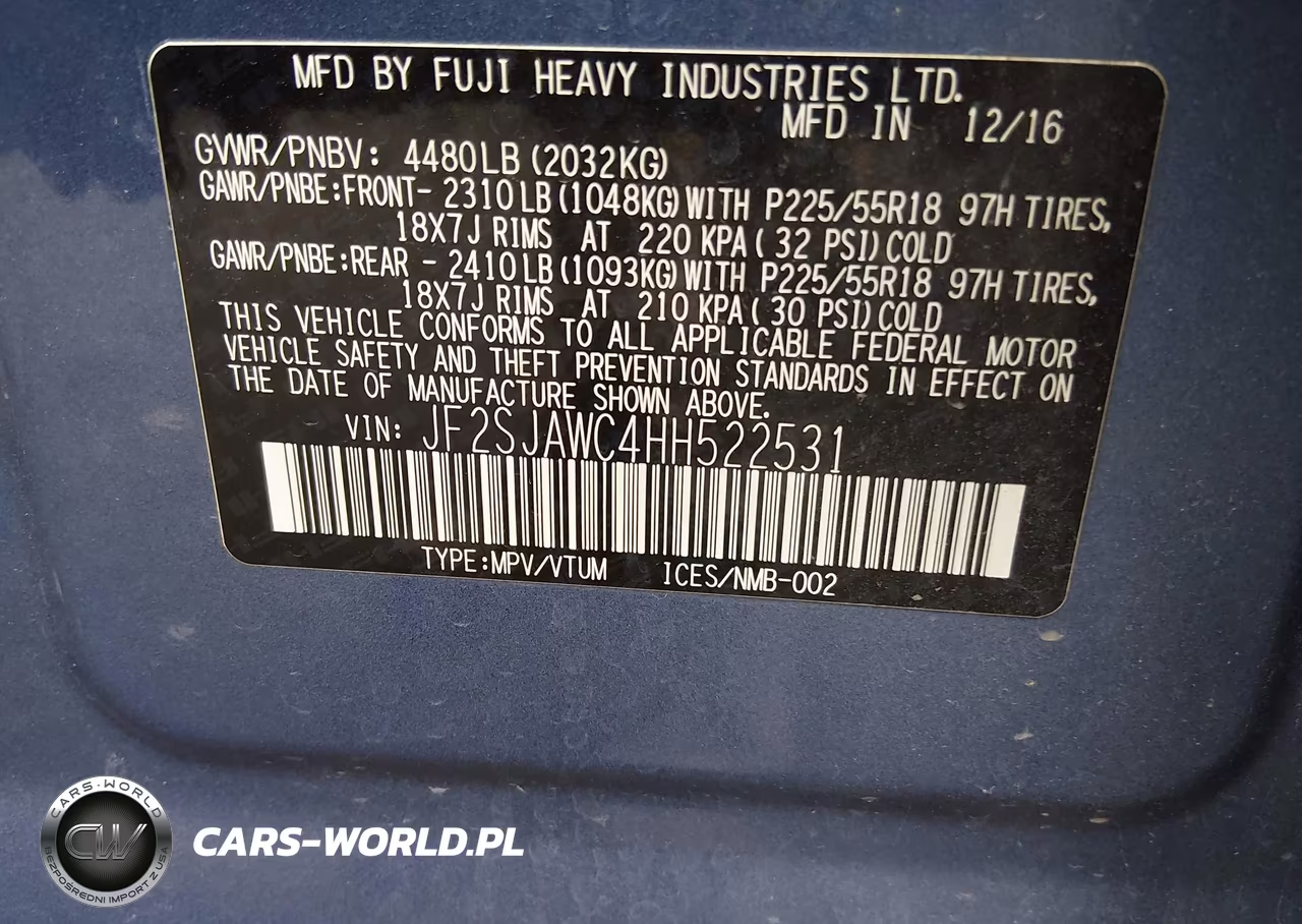 2017 Subaru Forester 2.5I Touring VIN:JF2SJAWC4HH522531 - 9