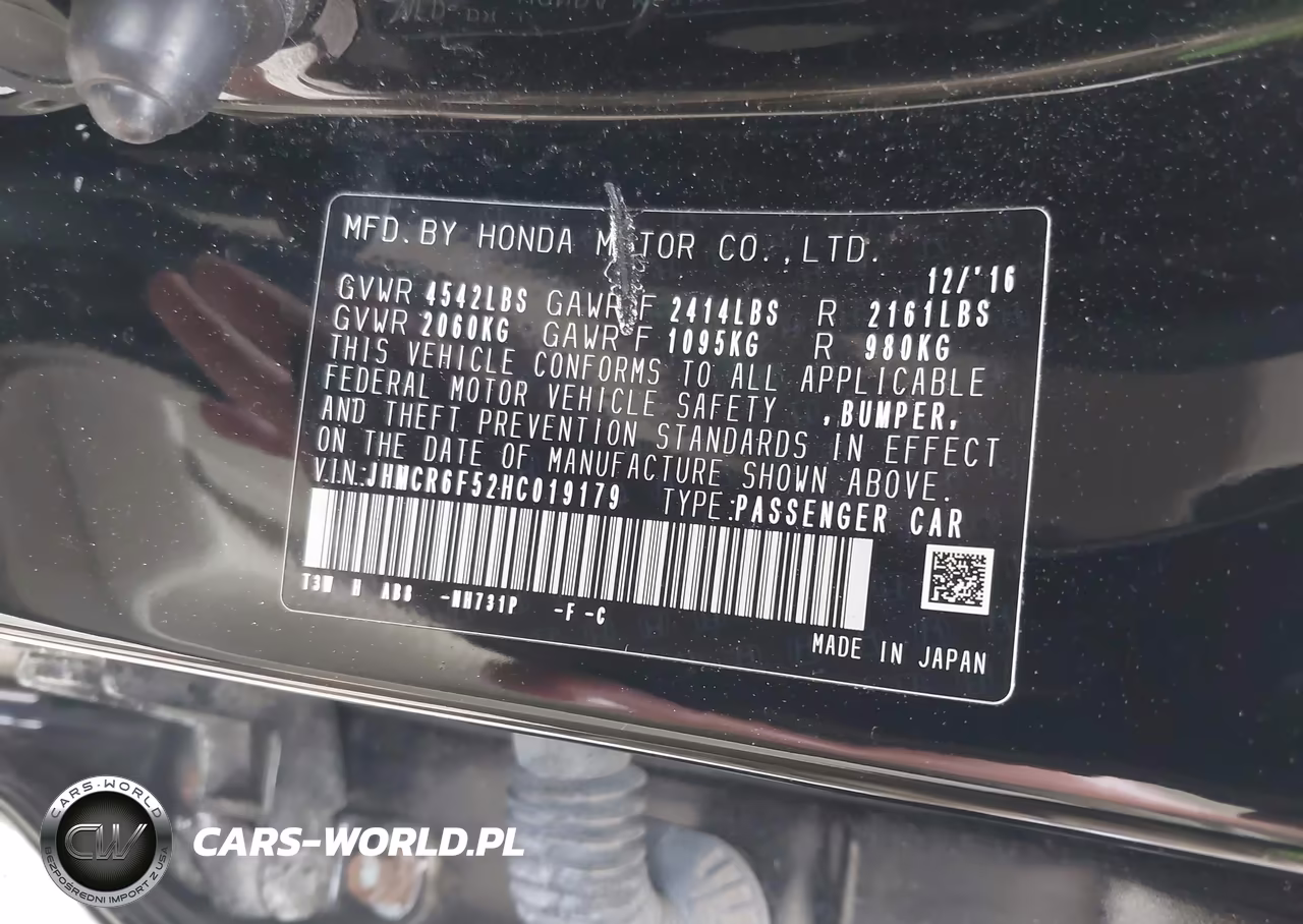 2017 Honda Accord Hybrid Ex-L VIN:JHMCR6F52HC019179 - 9