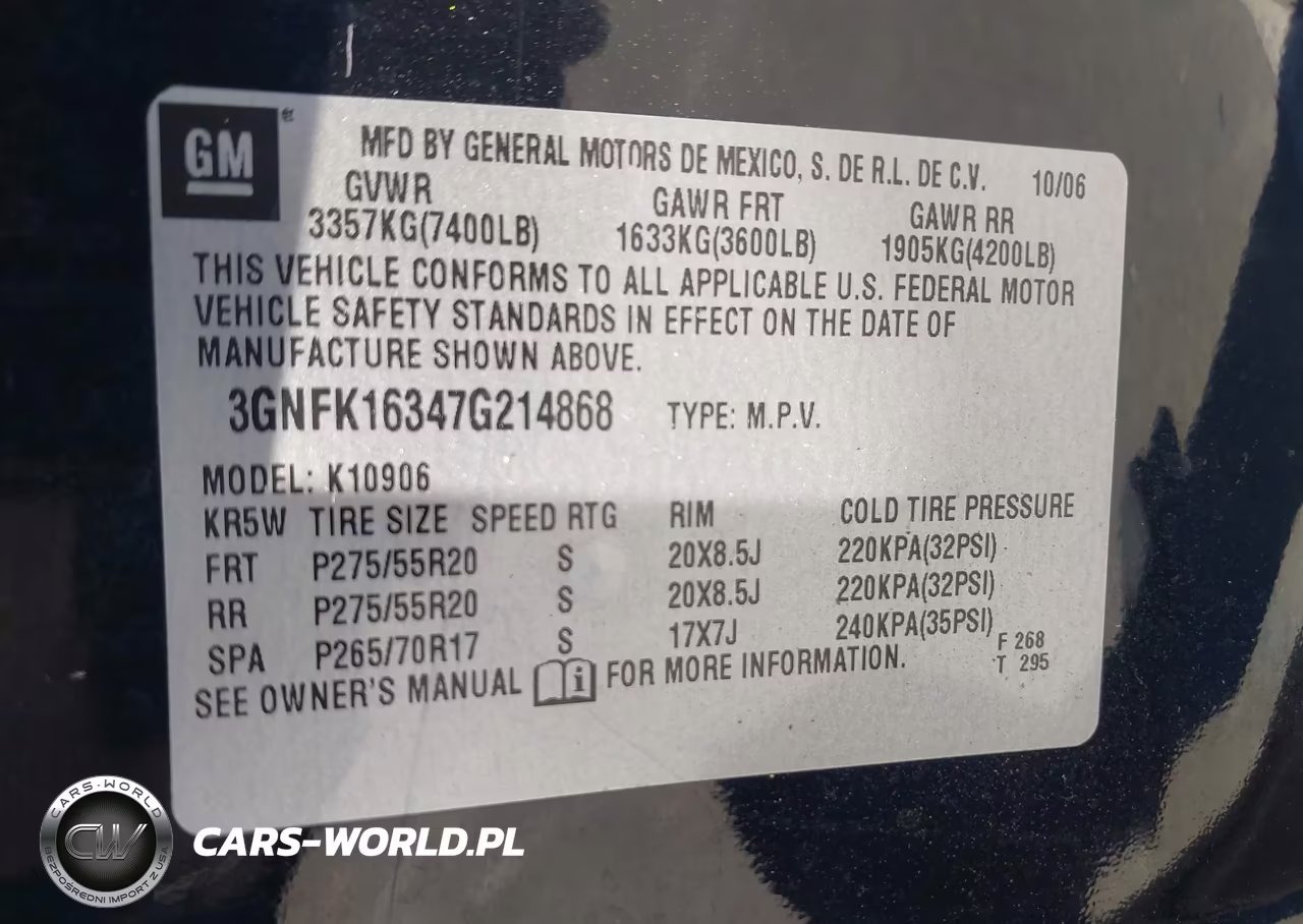 2007 Chevrolet Suburban Ltz VIN:3GNFK16347G214868 - 9