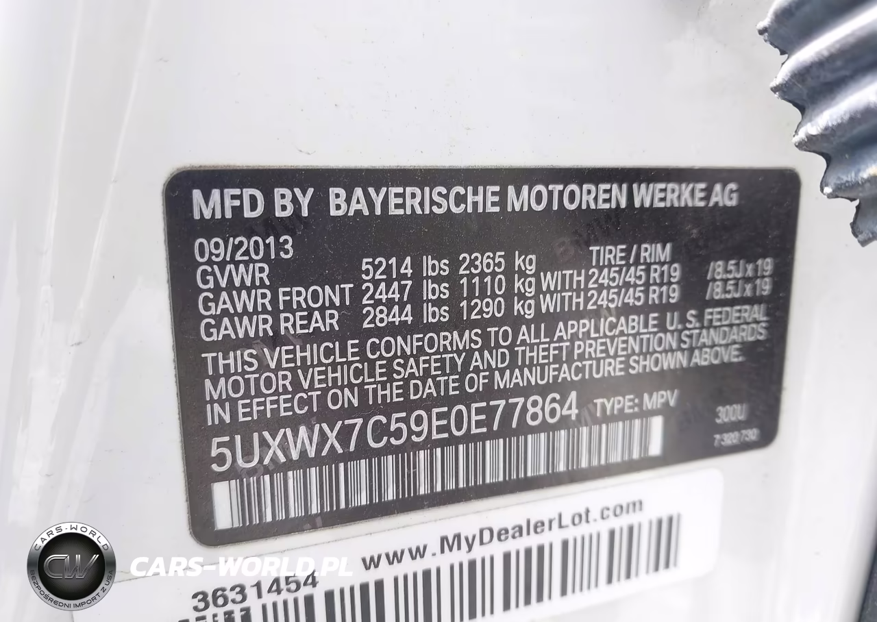 2014 BMW X3 xDrive35I VIN:5UXWX7C59E0E77864 - 9