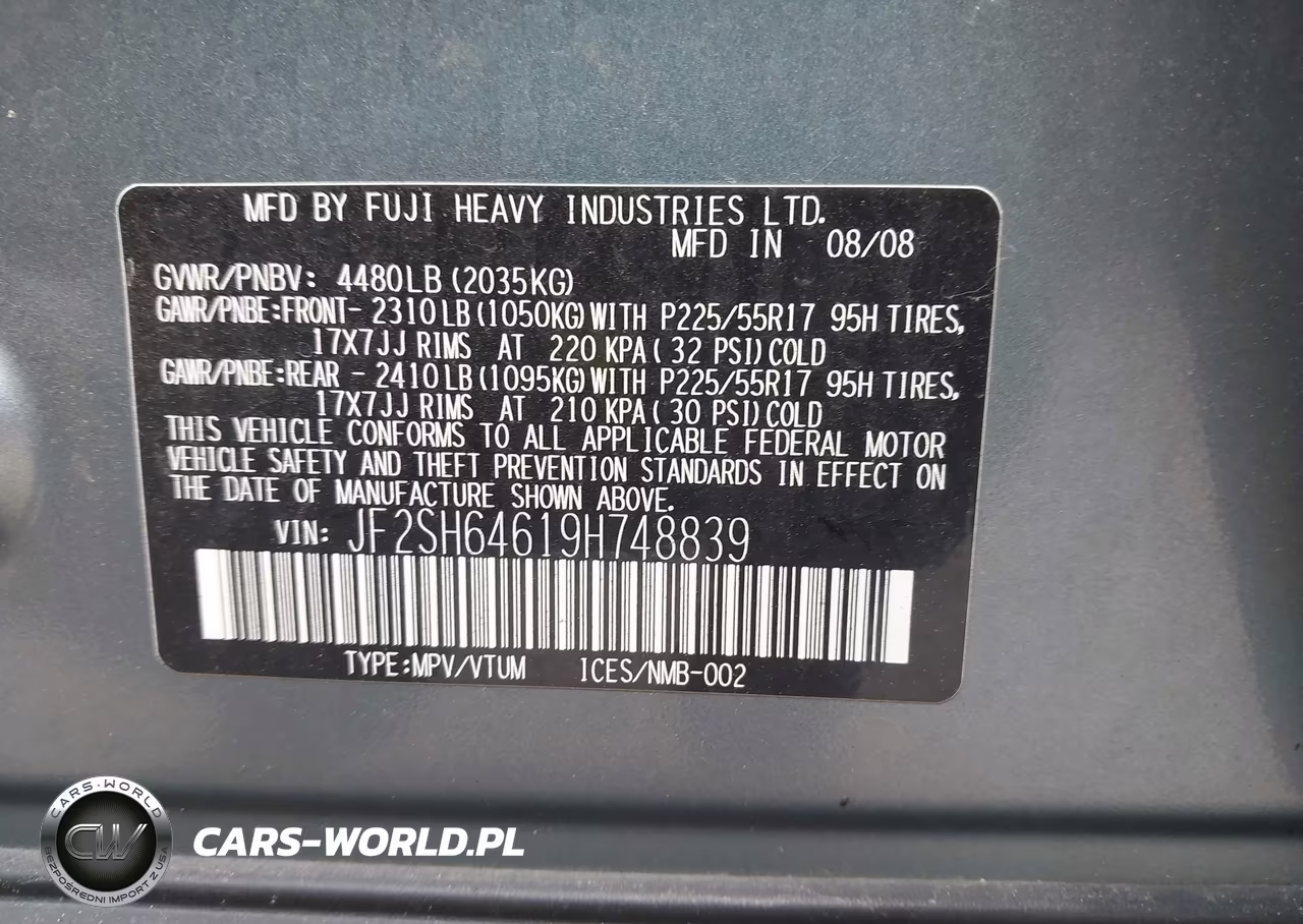 2009 Subaru Forester (Natl) X Limited VIN:JF2SH64619H748839 - 9