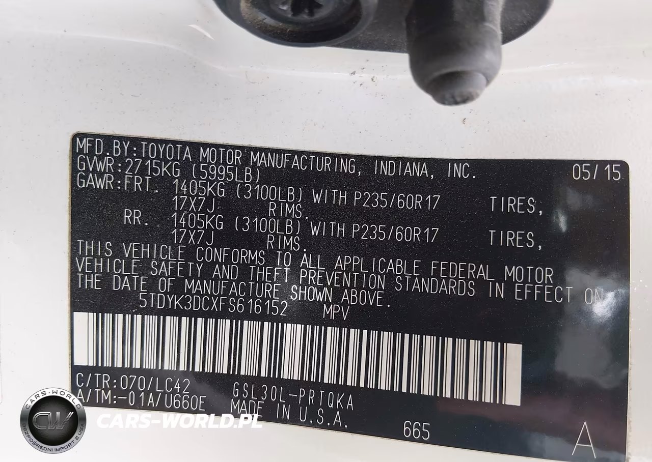 2015 Toyota Sienna Xle 8 Passenger VIN:5TDYK3DCXFS616152 - 9