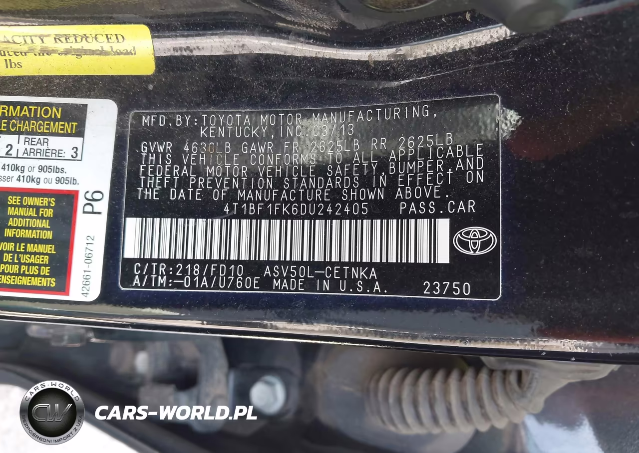 2013 Toyota Camry Le VIN:4T1BF1FK6DU242405 - 9