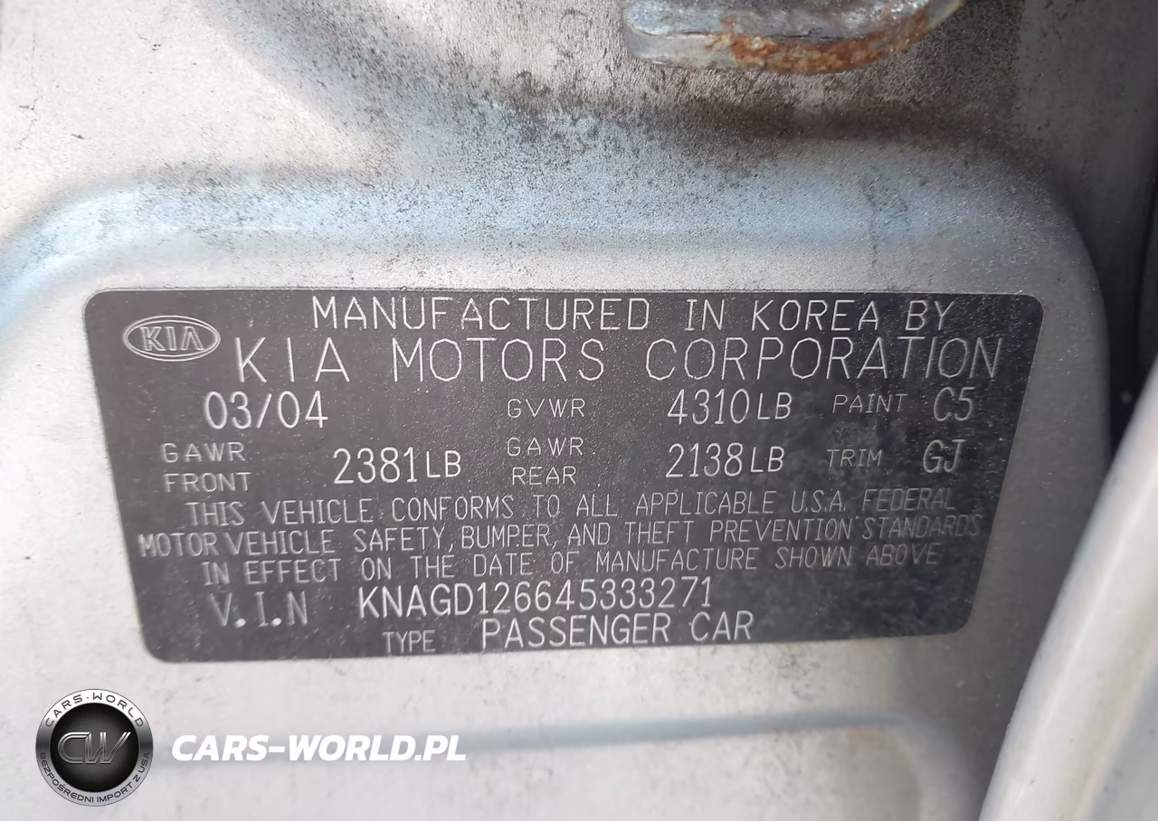 2004 Kia Optima Ex-Lx VIN:KNAGD126645333271 - 9