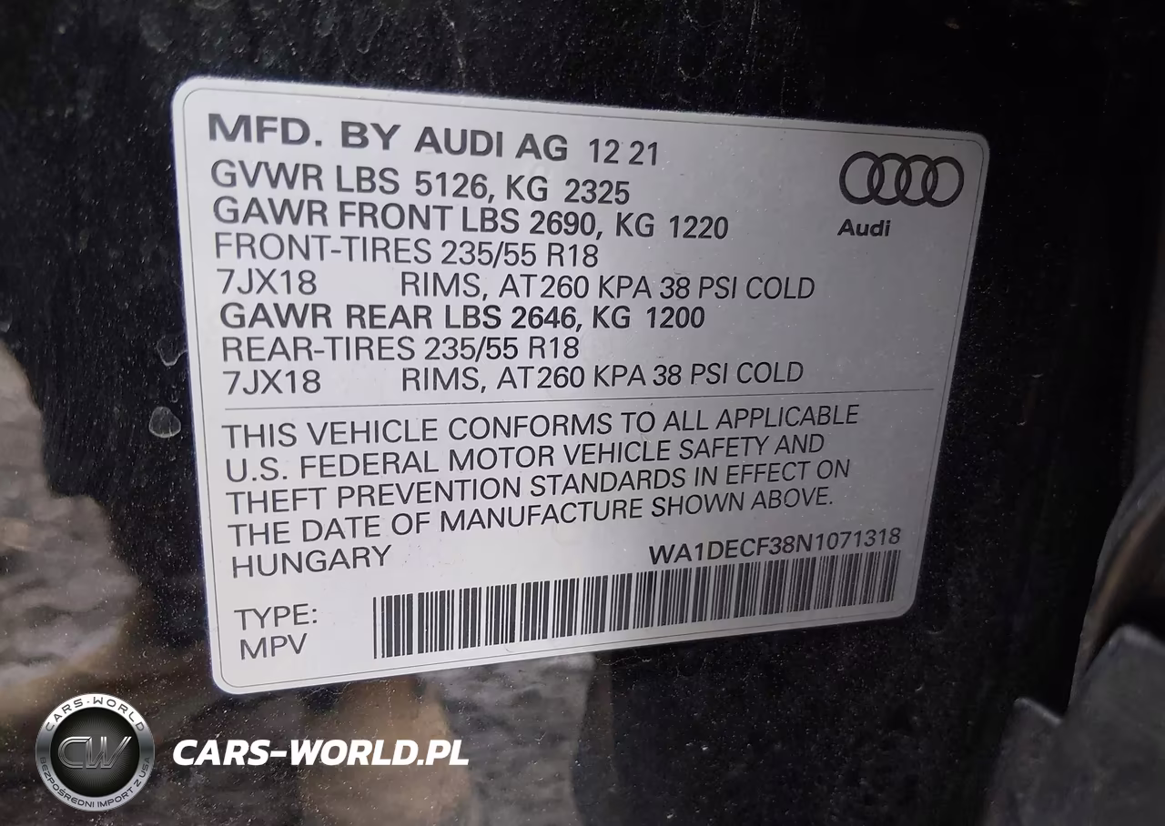 2022 Audi Q3 Premium 45 Tfsi S Line Quattro Tiptronic VIN:WA1DECF38N1071318 - 9
