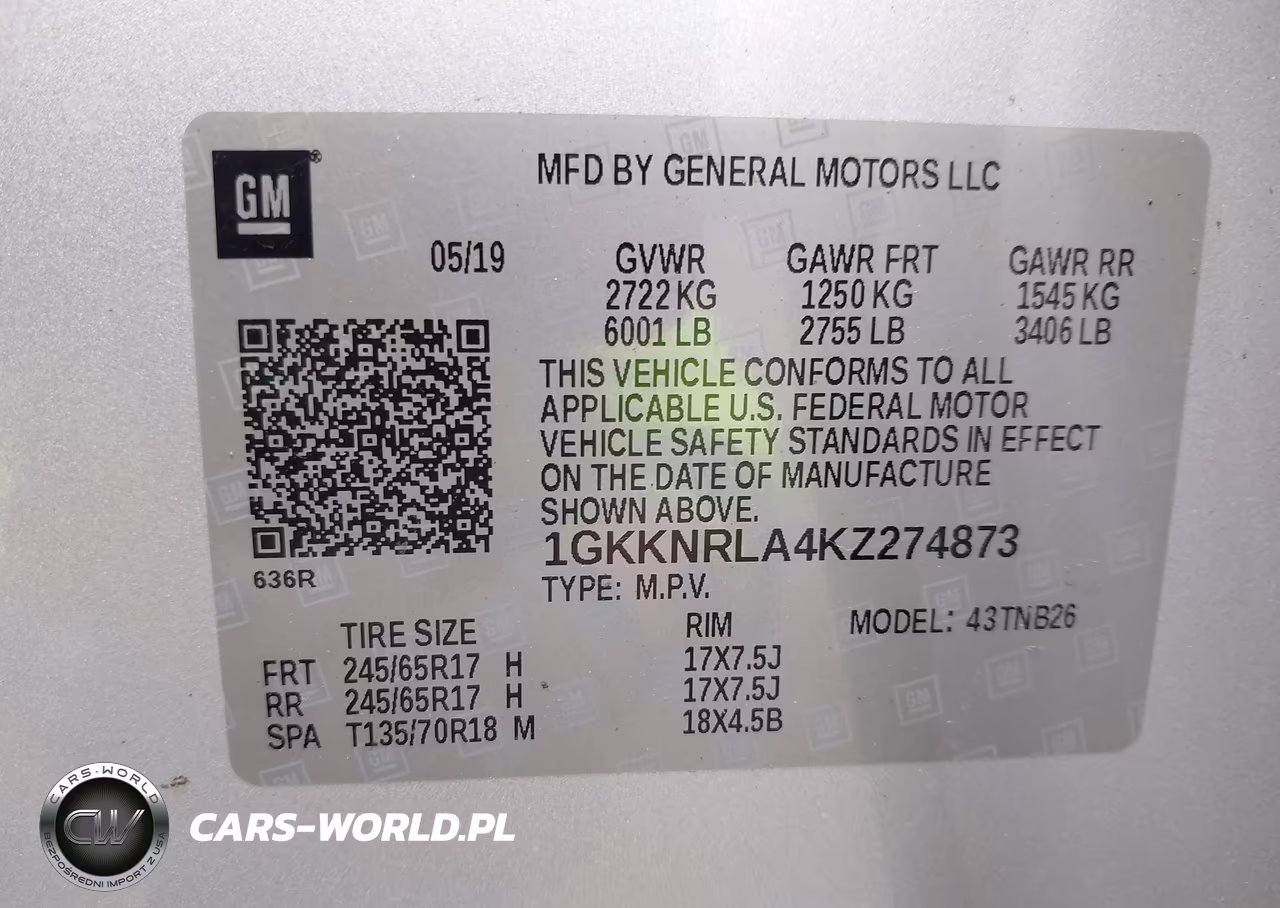 2019 GMC Acadia Sle-1 VIN:1GKKNRLA4KZ274873 - 9