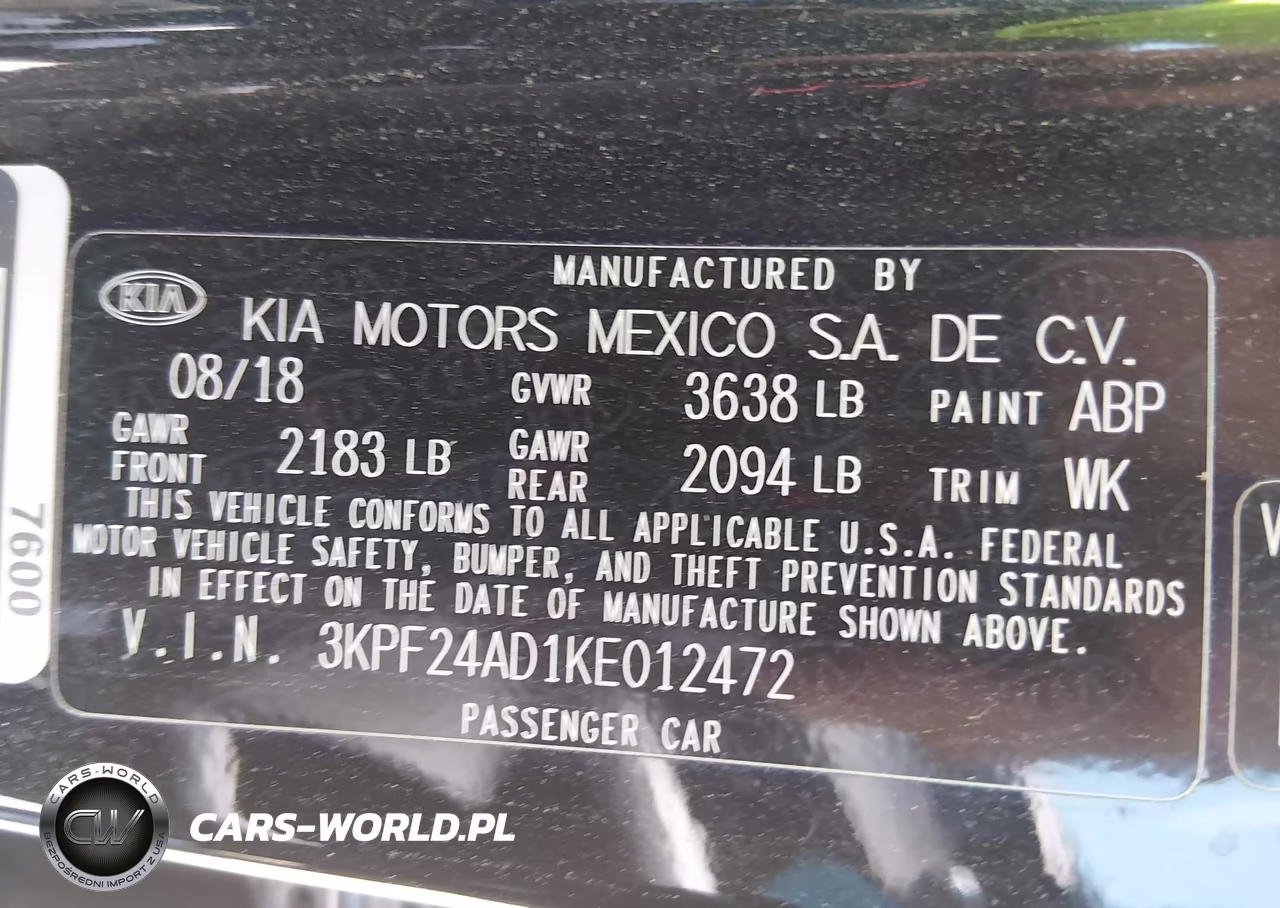 2019 Kia Forte Fe VIN:3KPF24AD1KE012472 - 9