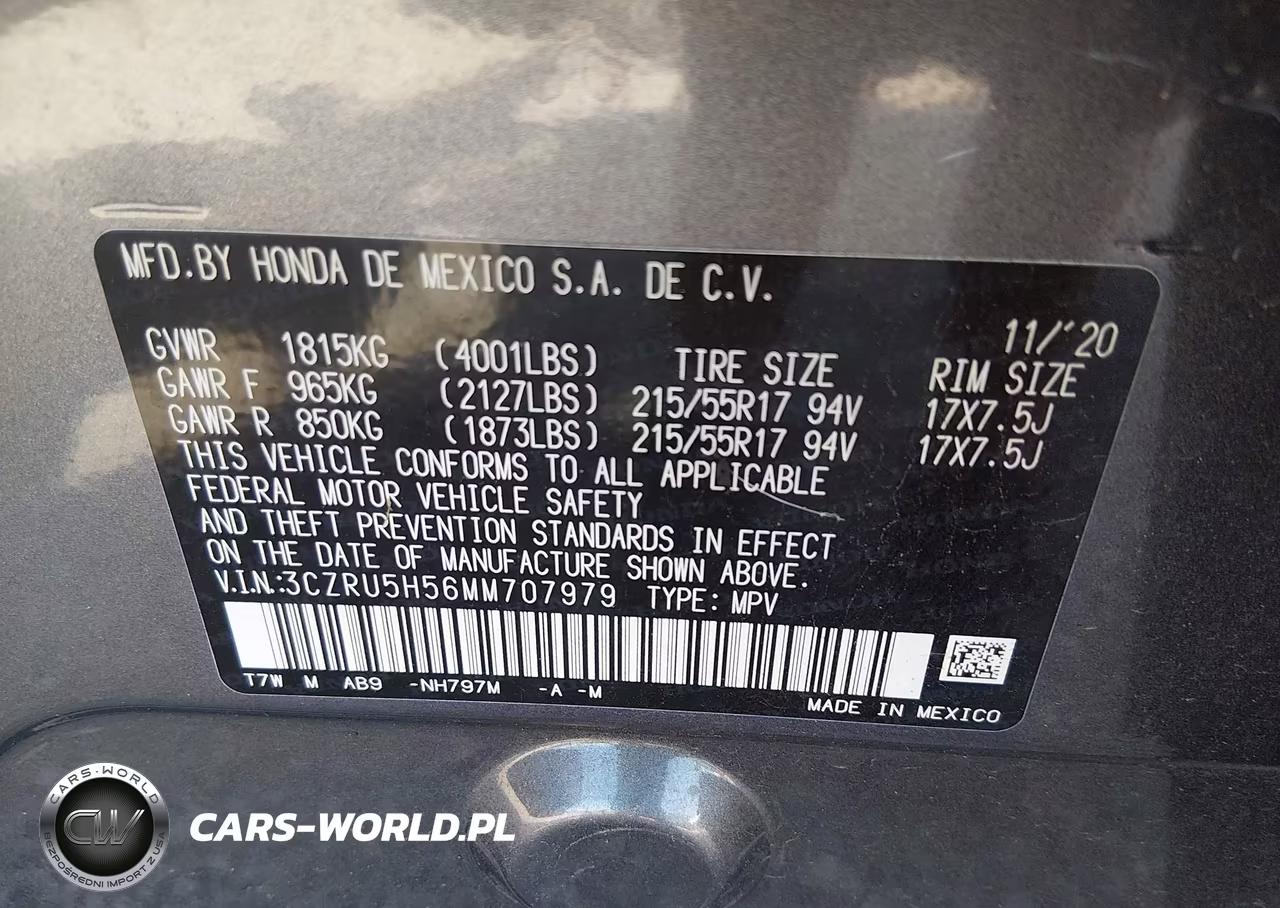 2021 Honda Hr-V 2Wd Ex VIN:3CZRU5H56MM707979 - 9