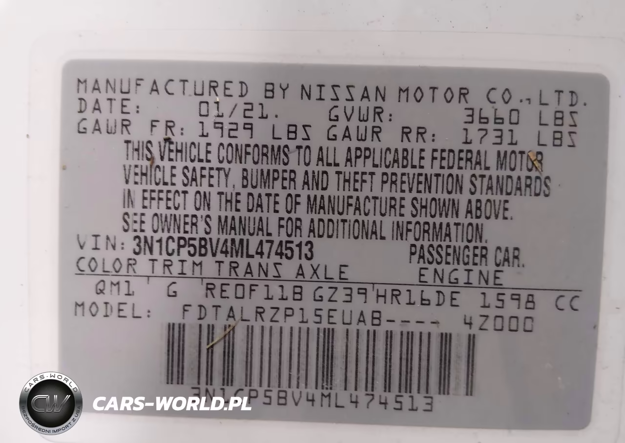 2021 Nissan Kicks S Xtronic Cvt VIN:3N1CP5BV4ML474513 - 9