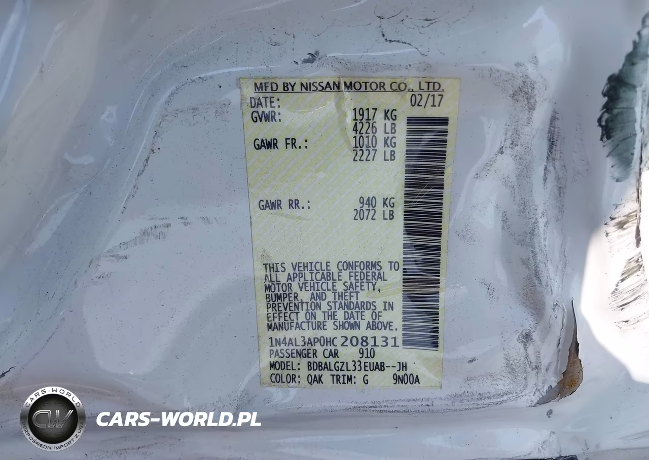 2017 Nissan Altima 2.5 S VIN:1N4AL3AP0HC208131 - 9