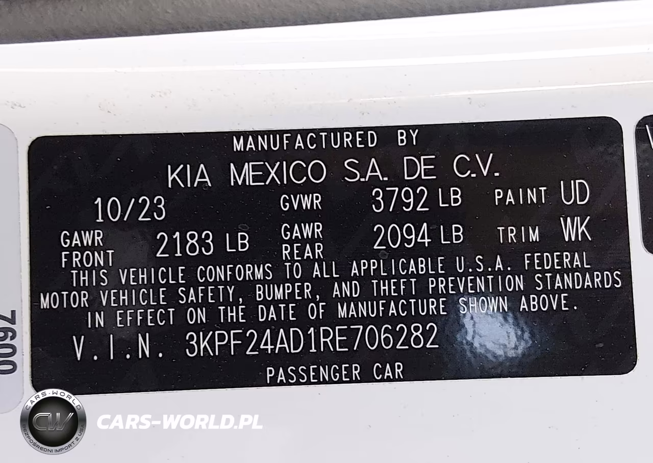 2024 Kia Forte Lx VIN:3KPF24AD1RE706282 - 9
