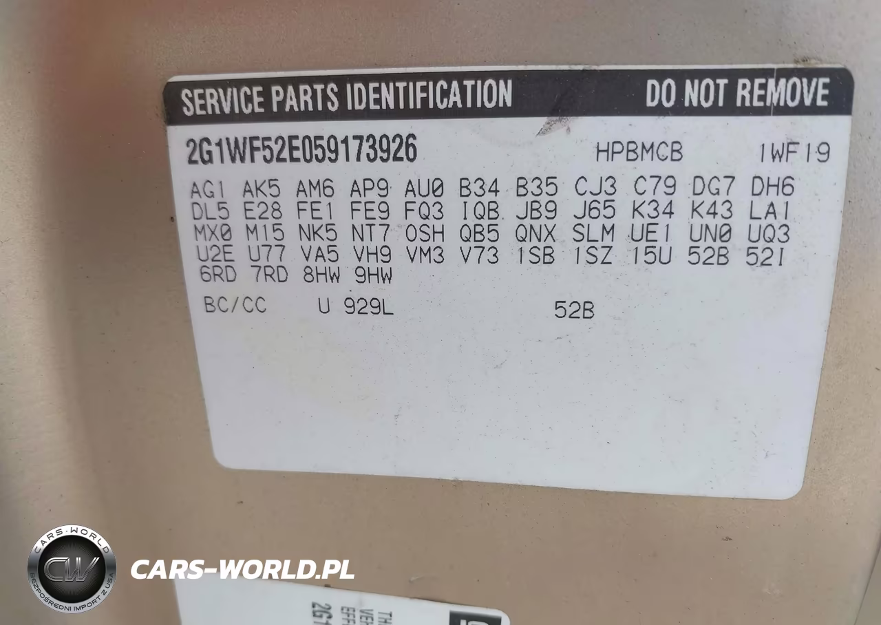 2005 Chevrolet Impala VIN:2G1WF52E059173926 - 9