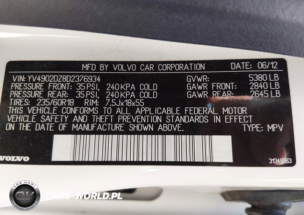 2013 Volvo Xc60 T6 VIN:YV4902DZ8D2376934 - 9