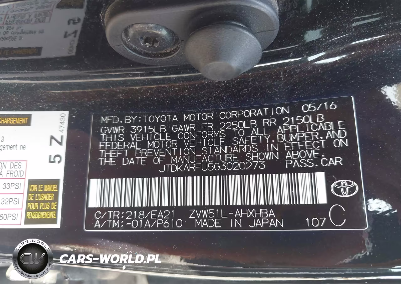 2016 Toyota Prius Three Touring VIN:JTDKARFU5G3020273 - 9