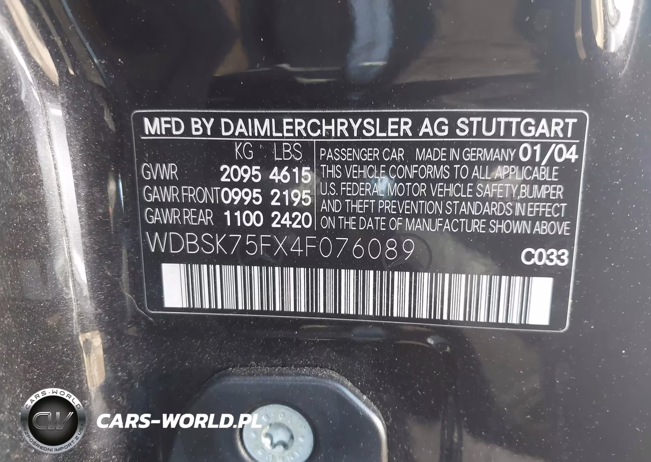 2004 Mercedes-Benz Sl 500 VIN:WDBSK75FX4F076089 - 9