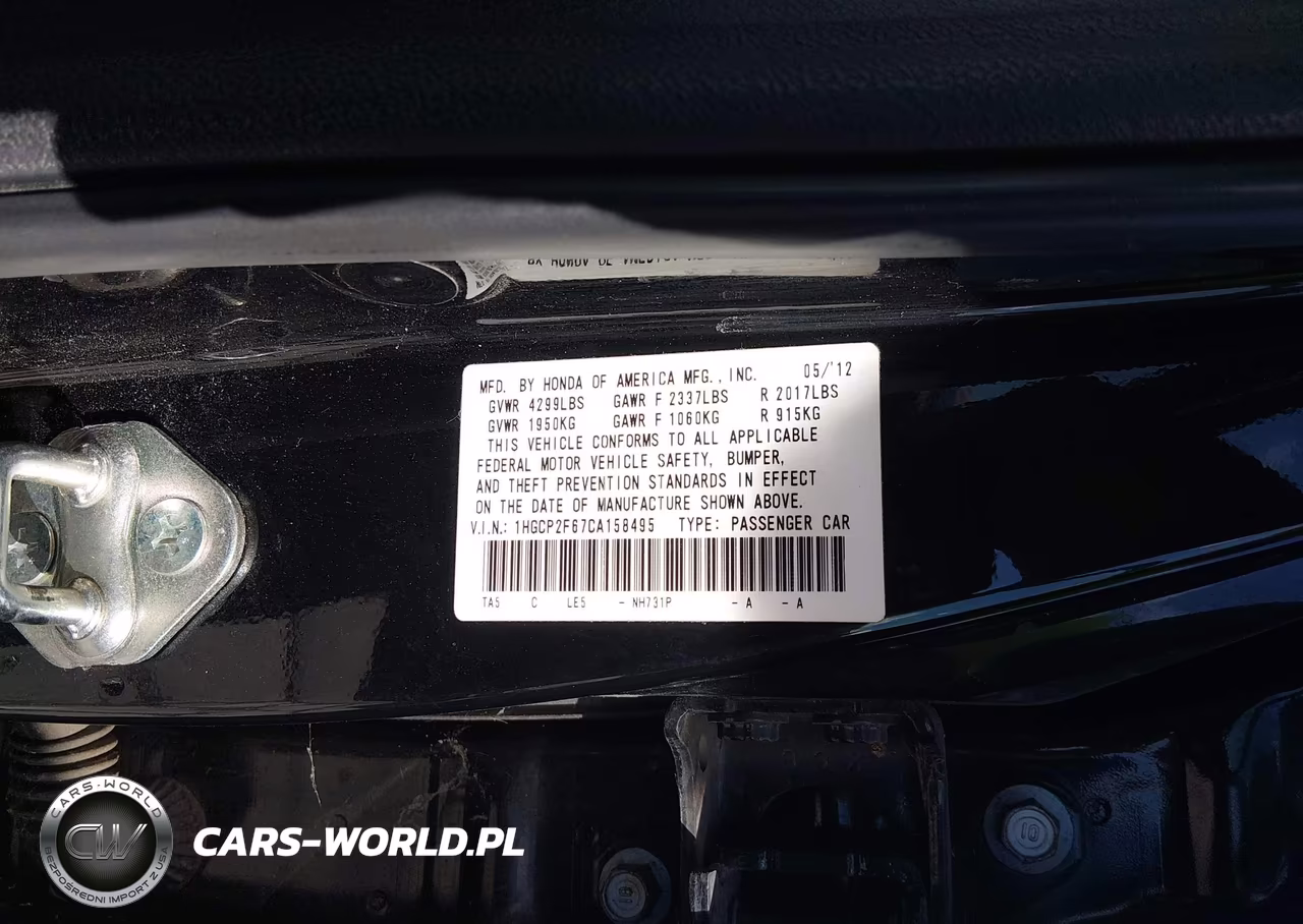 2012 Honda Accord 2.4 Se VIN:1HGCP2F67CA158495 - 9