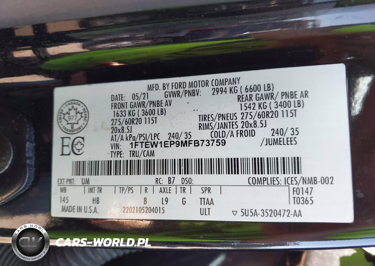 2021 Ford F-150 Lariat VIN:1FTEW1EP9MFB73759 - 9