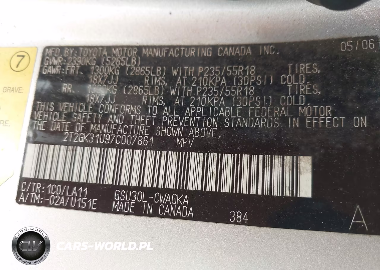 2007 Lexus Rx 350 VIN:2T2GK31U97C007861 - 9