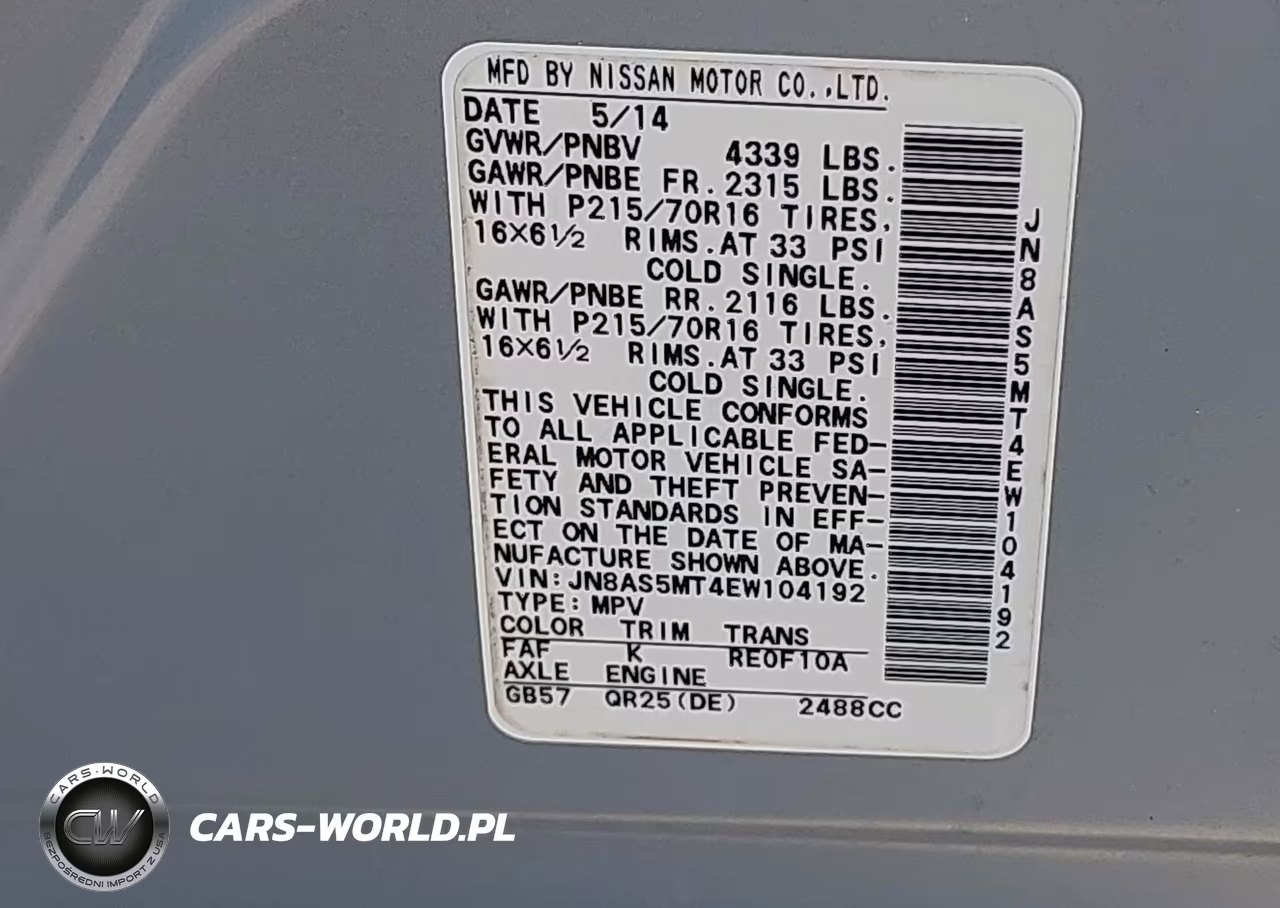 2014 Nissan Rogue Select S VIN:JN8AS5MT4EW104192 - 9