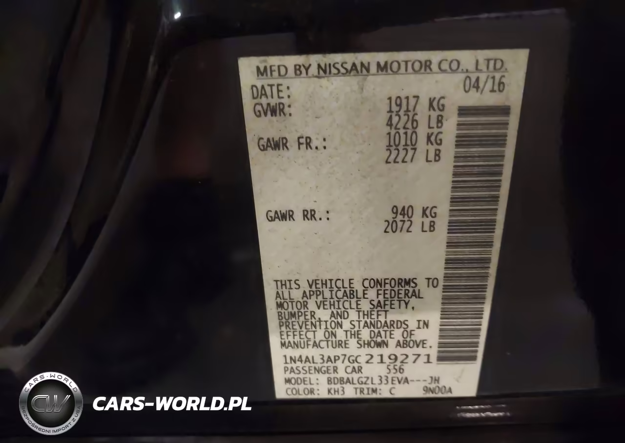 2016 Nissan Altima 2.5 S VIN:1N4AL3AP7GC219271 - 9