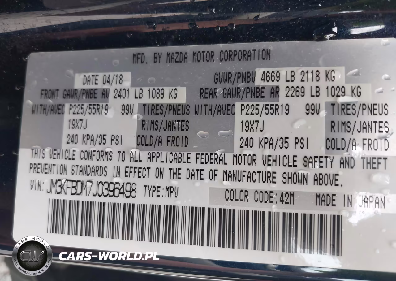 2018 Mazda Cx-5 Grand Touring VIN:JM3KFBDM7J0396498 - 9