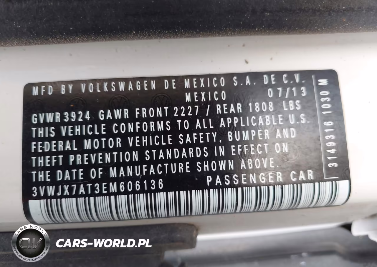 2014 Volkswagen Beetle 2.5L VIN:3VWJX7AT3EM606136 - 9