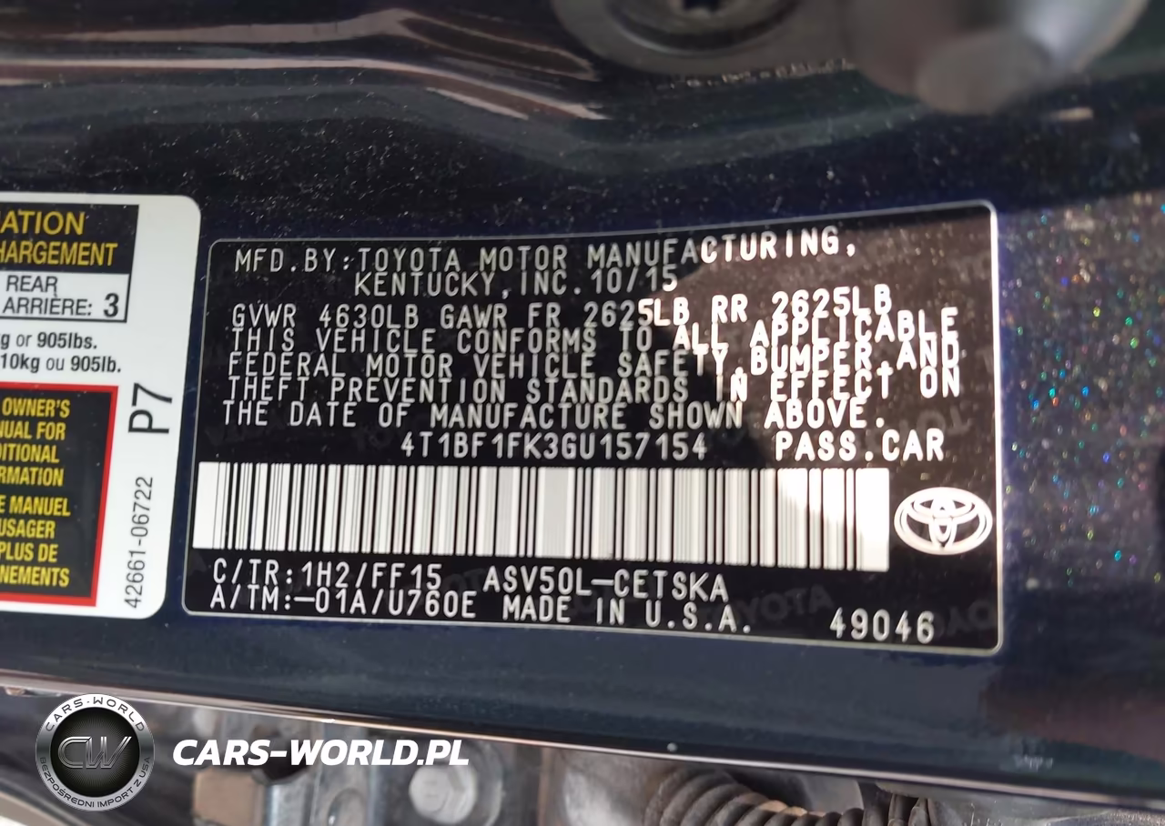 2016 Toyota Camry Se VIN:4T1BF1FK3GU157154 - 9